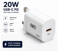 GKT 20W USB-C PD Fast Wall Charger | UK Plug Type-C Power Delivery Adapter